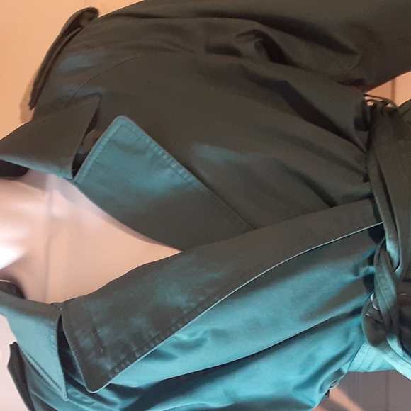 Charles Klein  vintage green trench coat, size 6 petite - Picture 3 of 13